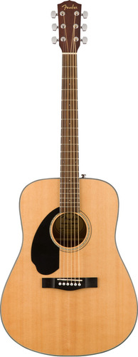 Guitarra Acústica Fender Classic Design Cd-60s Para Zurdos Natural Nogal Brillante