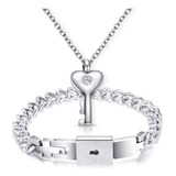 Brazalete Nibastar His Hers Love Heart Key Lock Con Etiqueta