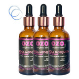  3u Óleo Ozonizado Rosa Mosqueta Vidro 50ml Tira Mancha Rugas