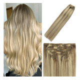 Extensiones De Cabello Natural Rubio Balayage Con Pinzas