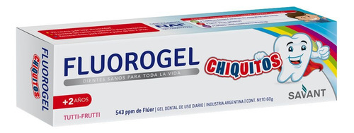 Crema Dental Fluorogel Chiquitos Sabor Tutti Frutti X 60 G