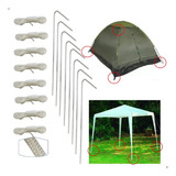 Kit Fixação Gazebo Barracas Gancho Praia Camping Prata