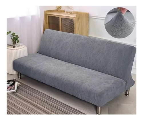 Funda Para Futon Tela Texturizada Unicolor Diseño Hojas