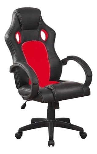 Silla Reclinable Para Oficina Y Gamer Vivendi 501 Negro Rojo Color Negro/rojo