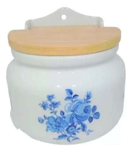 Saleiro Parede/bancada Floral Azul Porcelana Grejj Graus