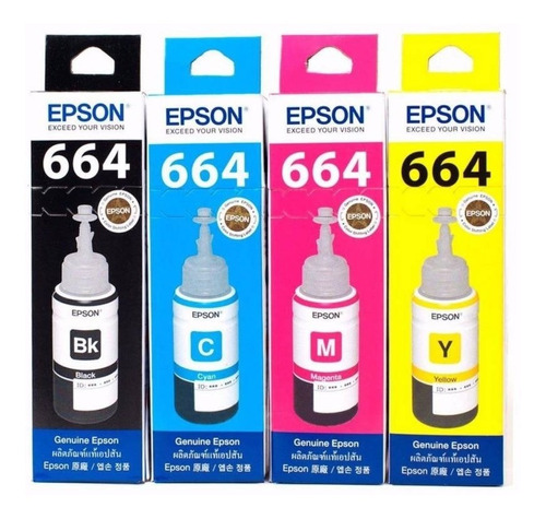 Pack Tintas Epson 664  4 Colores Original