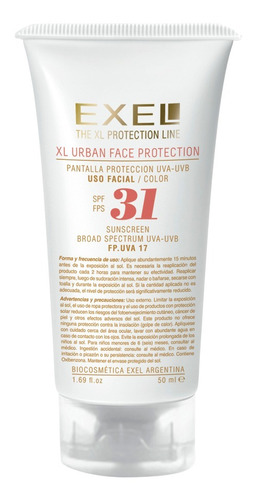 Protector Solar Facial Uva- Uvb Fps 31 Con Color Exel 50ml