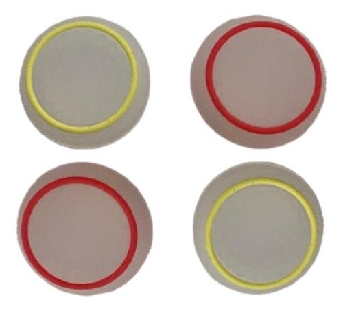 4 Gomas Para Control Ps4/ps5/xbox De Silicona Amarillo-rojo