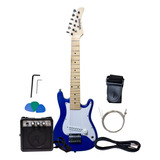 Pack Guitarra Electrica Niño Color Azul Scorpion