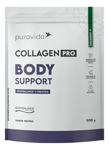 Colágeno Hidrolisado Bodybalance + Creatina Puravida 500g