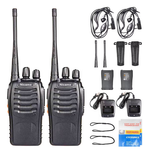 Nicama Uhf Walkie Talkie Radio De Dos Vías 2 Sets