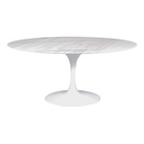 Mesa Jantar Oval Mármore Espírito Santo 160x90 Cm 