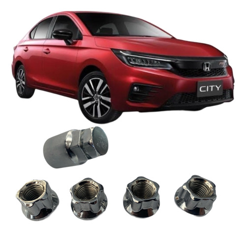 Birlos De Seguridad Honda City 2010-2021 Acero Solido.