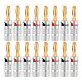 16 Plugs Banana Nakamichi Banhados A Ouro (8 Pares)