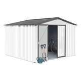 Cobertizo De Almacen Metal P/ Exterior 10x8ft Grios Lyromix