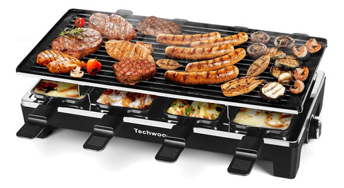 Techwood Raclette Table Grill,  Removable 2-in-1, 1500w  Aa