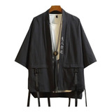 Men's Jacket With Embroidered Japanese Kimono Cardigan Vintage