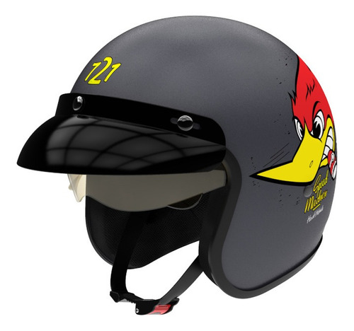 Casco Para Moto Abierto Hawk 721  Shopie Grey Mate Speed Madness Talle S 