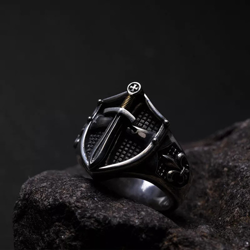 Anillo De Hombre Espada De Moda Elegante Creativo Punk 