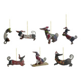 7 Pcs Adorno De Árbol De Navidad De Perro Salchicha