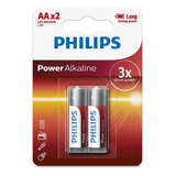 20 Pilhas Alcalinas Aa Philips Lr6p2b/97