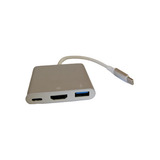 Adaptador Hub 3 En 1 Usb Tipo C A Usb-c Hdmi Usb 3.0 4k