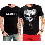 Kit Camiseta The Punisher Justiceiro+ Samcro Sons Of Anarchy