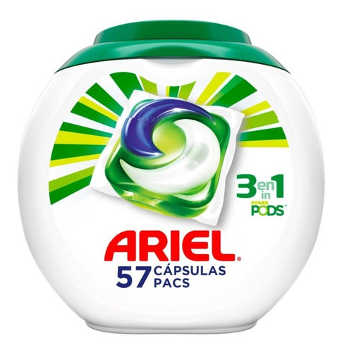 Detergente Ariel Power Pods 3 En 1 Con 57 Cápsulas