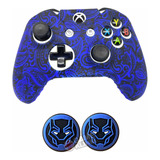 Funda Compatible Con Control Xbox One Black Panther + Goma 0