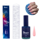 Kit Gel Capa Base Flex Natural Pink+ Tip De Gel Almond Bluwe