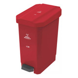 Caneca Plástica Residuos Peligrosos 22l Rojo Con Pedal
