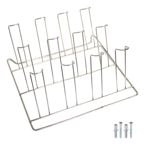 Porta Copos Parede Escorredor 12 Lugares Cromado Prático