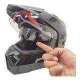 Casco Cross Con Mica Abatible Lentes Sol Dot Certificacion