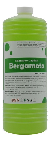  Shampoo Extracto Natural De Bergamota Fortalecedor Productos Mart México (1 Litro)