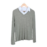 Sweater Estilo Camisa De Lanilla Delicado Talles L-xxl On 2z