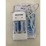 2 Pilas Cr123a Recargables Beston Con Cargador 