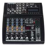 Consola Mixer Moon Mc602usb 2 Mic-2  Lineas Sd Usd Audiofer