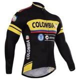 Jersey Ciclismo Ruta Mtb Colombia Negro Manga Larga