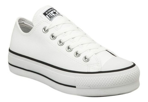 Zapatillas Converse All Star Plataforma Blanco Cuero Mujer