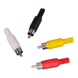 Ficha Conector Plug Rca Macho Plastico Color Cable X 10 Htec