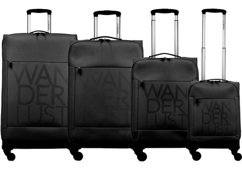 Set Valijas Semi Rigida Wanderlust Grande Mediana Cabina Low