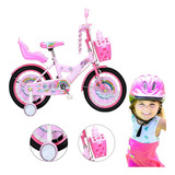 Bicicleta Infantil Niñas R-12 Portamuñecas Ruedas Auxiliares Color Rosa Tamaño Del Cuadro 12