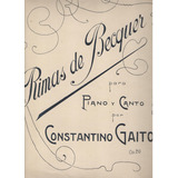 Partitura Original De Rimas De Becquer De Constantino Gaito