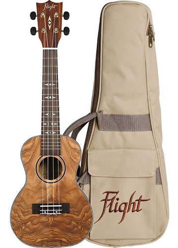 Flight Duc410 Qa/qa Ukelele Concierto De Fresno Con Funda Color Natural