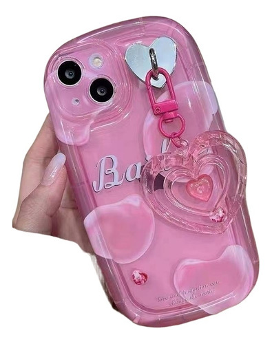 Funda Transparente Para iPhone + Colgante De Amor