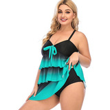 Traje De Baño De Talla Grande For Dama Gordita Dos Pieza