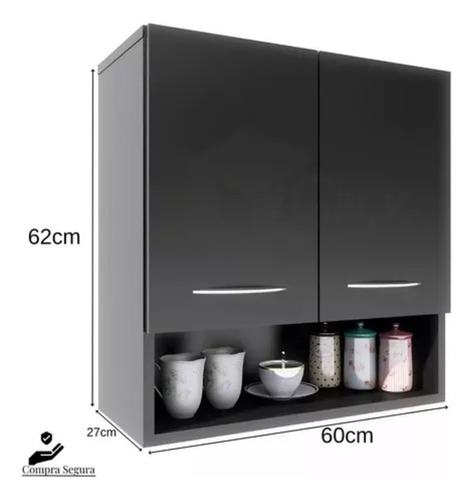 Armário Modular 6 Portas Para Cozinha Compacta E Lavanderia 