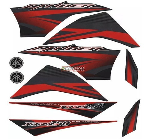 Kit Adesivo Faixa Yamaha Lander 2012 Vermelha | Lbm