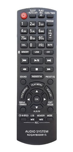 Control Equipo De Sonido Genérico Panasonic + Forro + Pilas