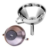 Funil Inox Com Peneira Removível Coador Profissional 11cm